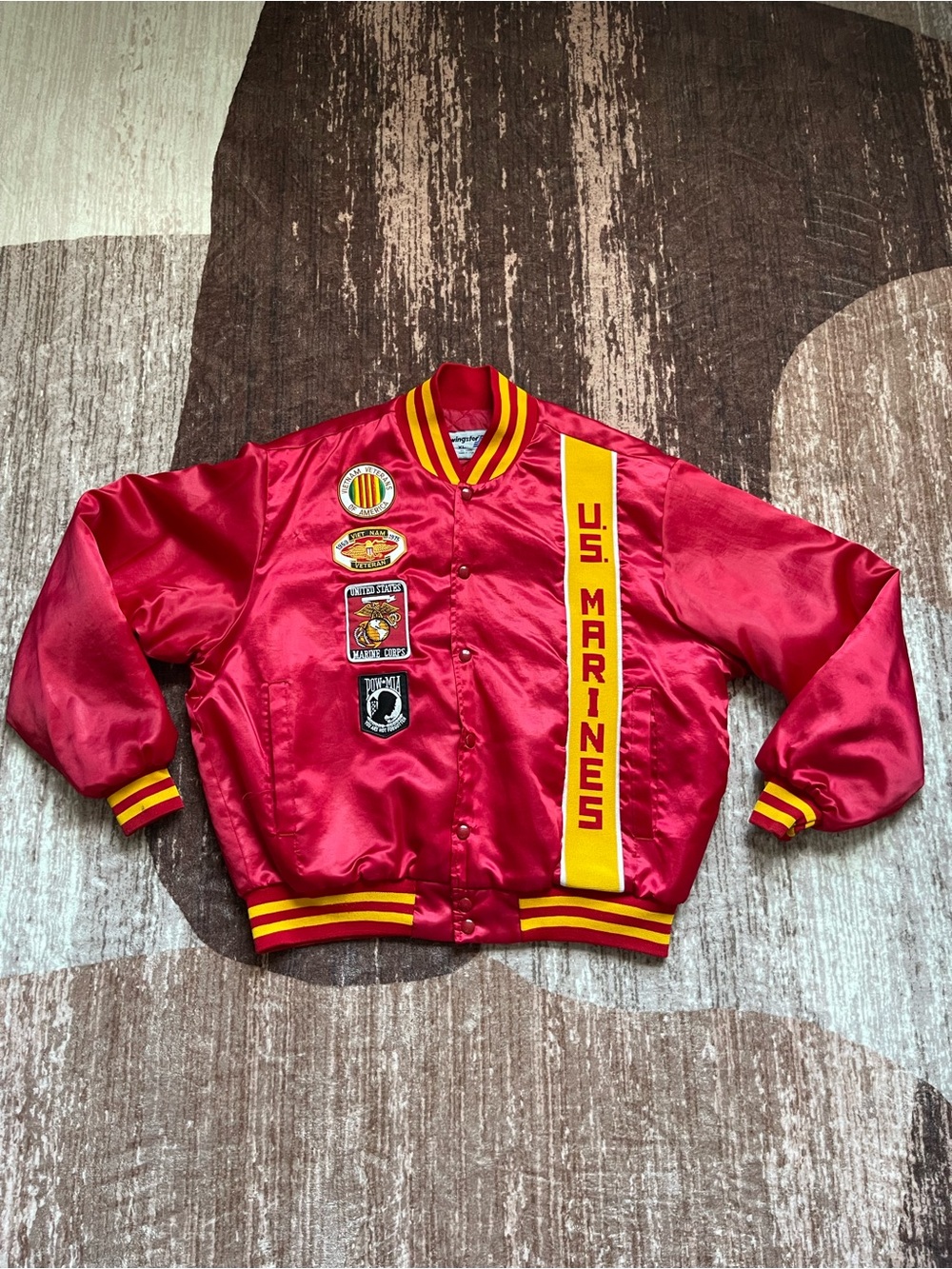 90s U.S. Marines red satin bomber jacket